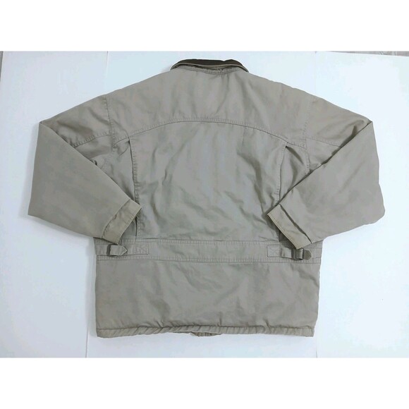 Chore Barn Hunting Field Barn Coat Jacket Bomber Large Plaid Flannel Lined Khaki - Picture 8 of 11